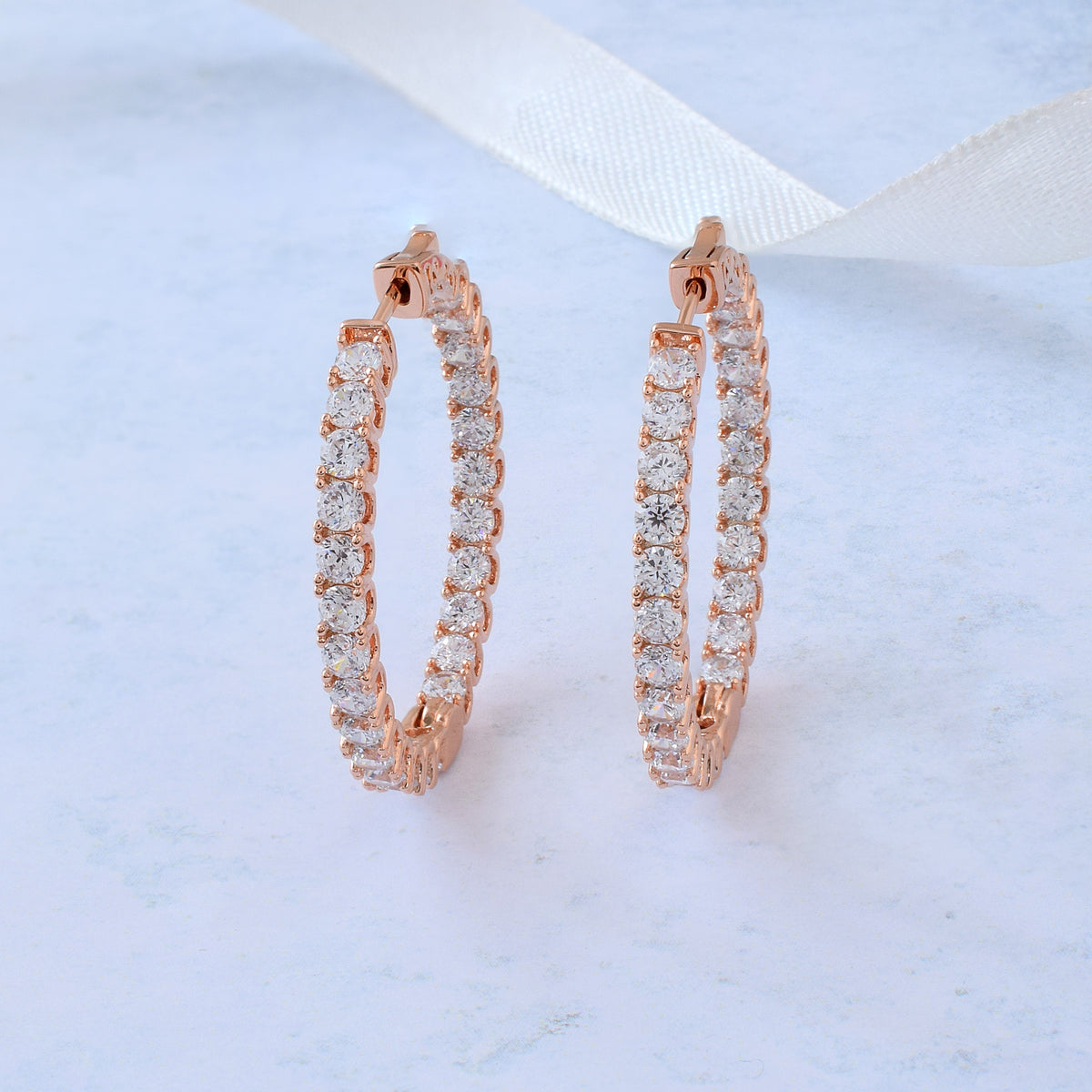 Swarovski Rose Classic Hoops