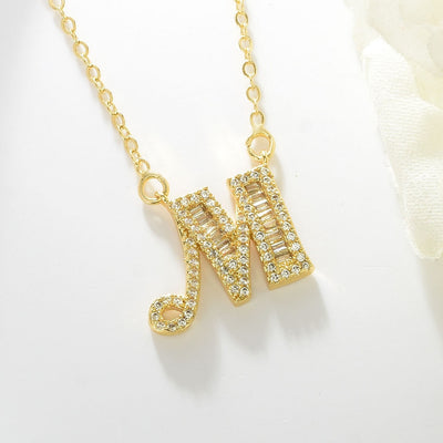 Letter M Swarovski Necklace