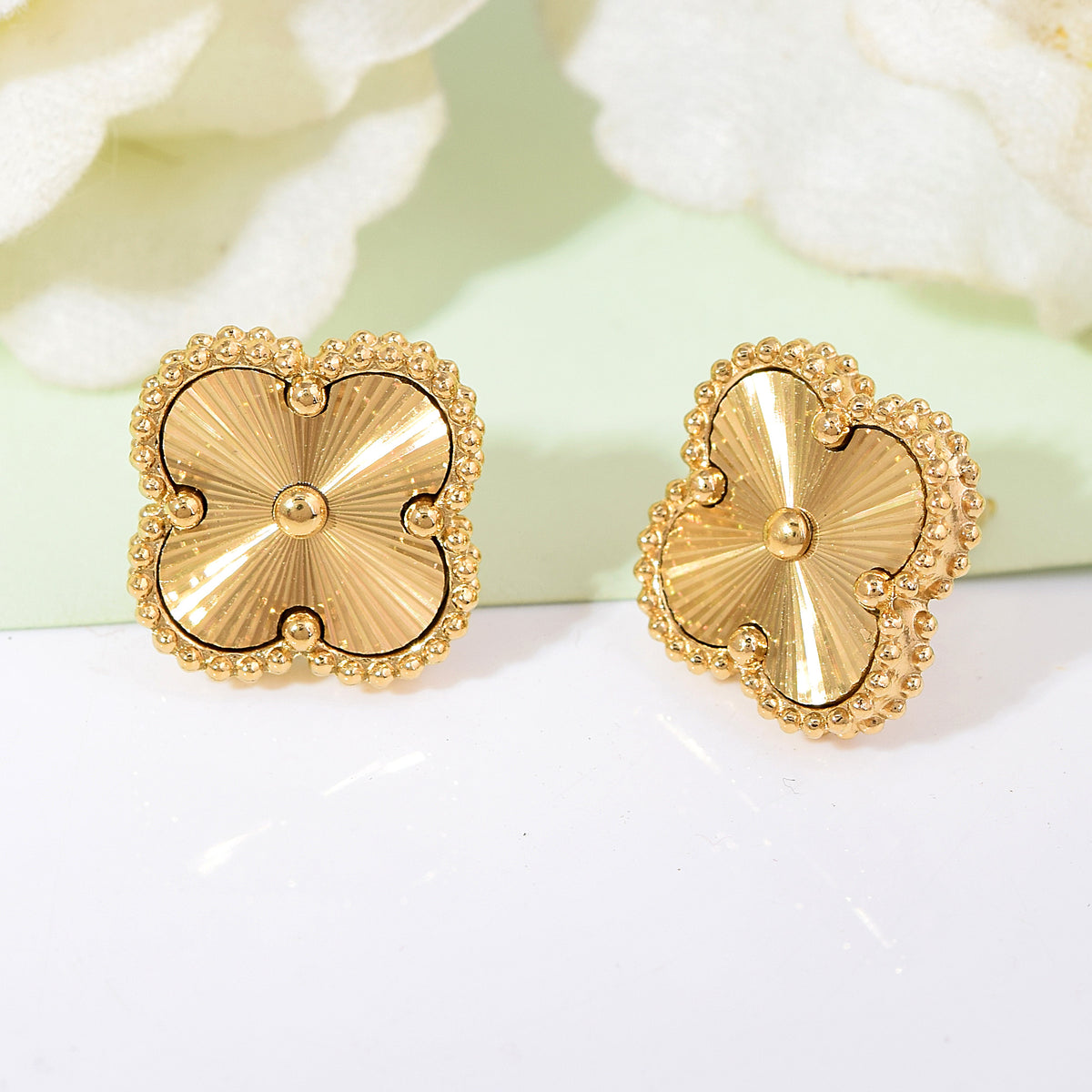 Gold Flower Studs