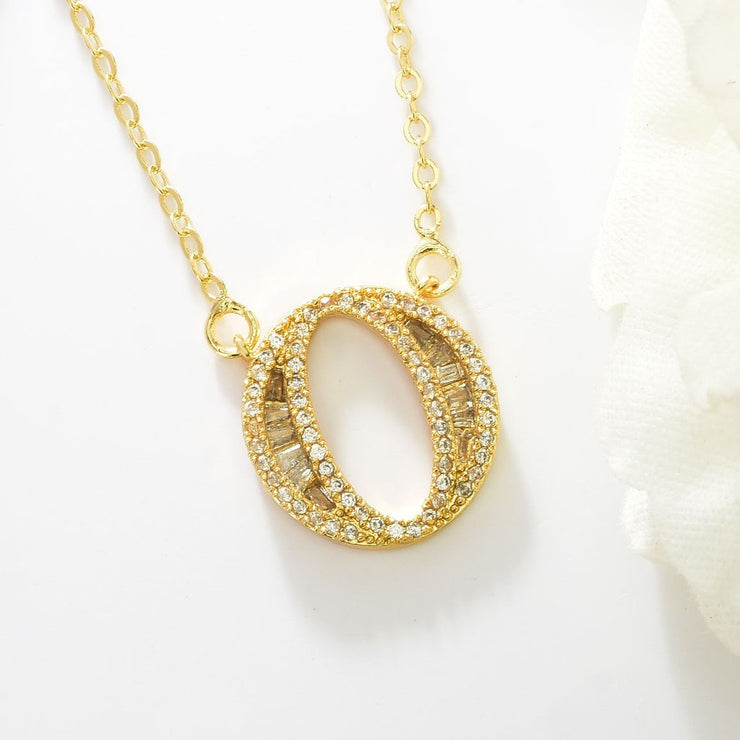 Letter O Swarovski Necklace