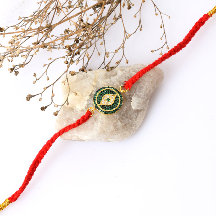 Green Stone Evil Eye Red Thread Bracelet