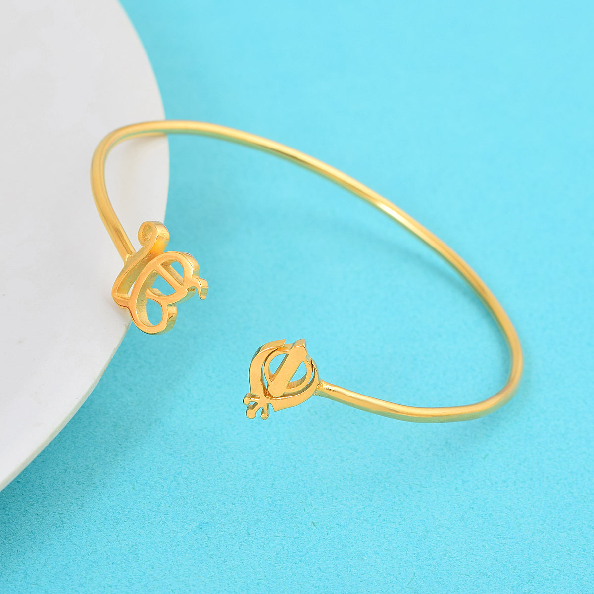 Pure Silver Ek Onkar Khanda Cuff bracelet