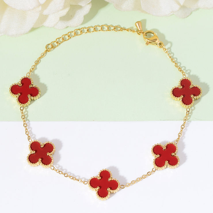 Red Flower Bracelet