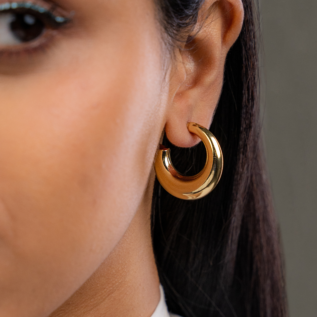 Round Thick Gold Hoops