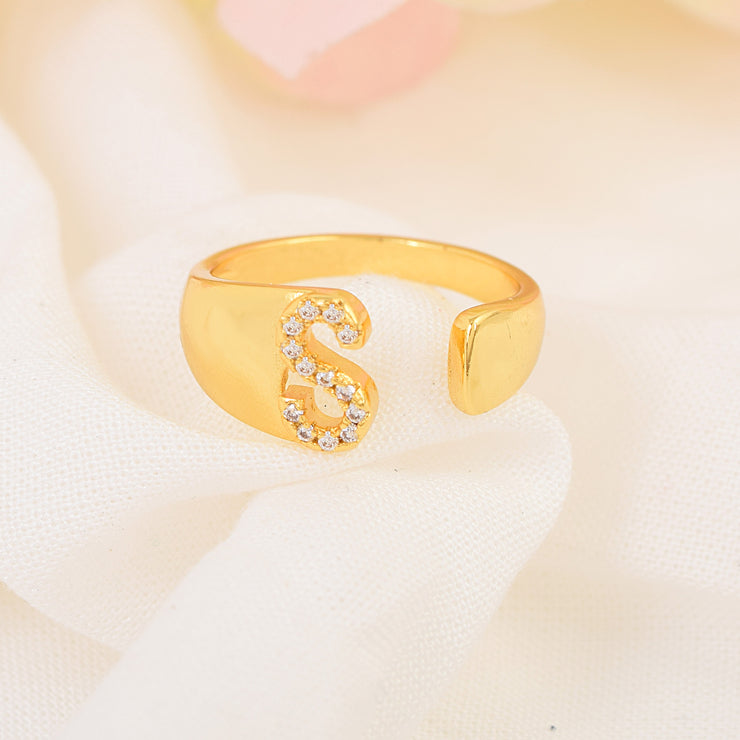 Letter S Swarovski Ring