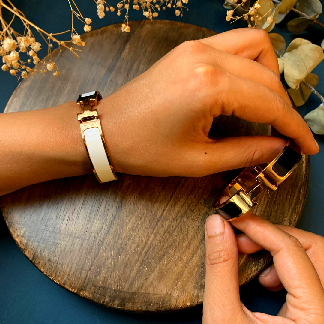 Enamel H Band Bracelet