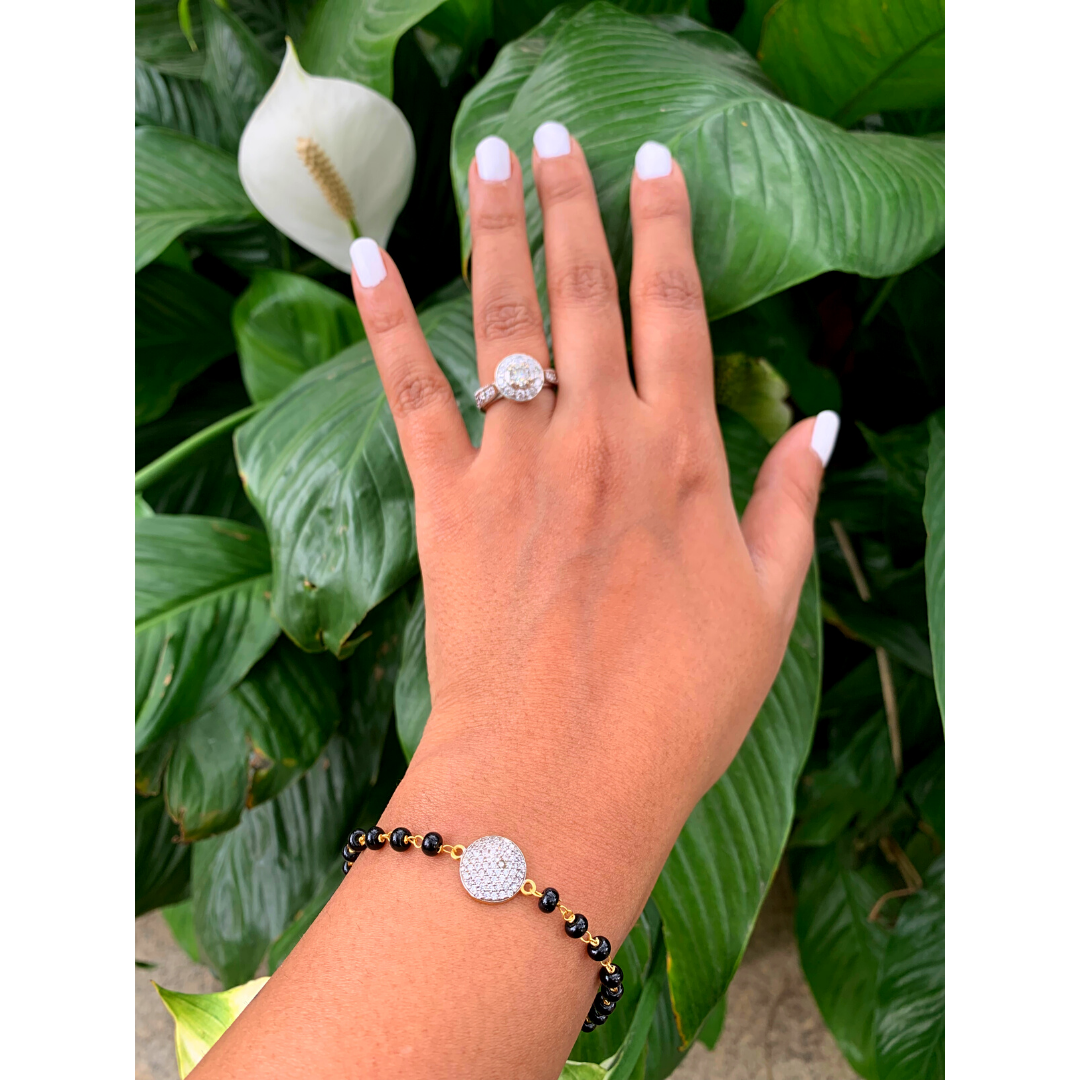 Pure Silver Dimantina Nazariya Bead Bracelet