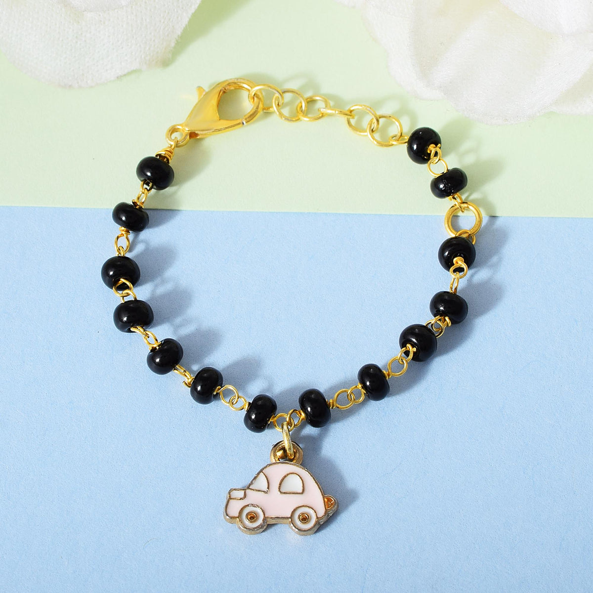 Kids Black Nazariya Bead Car Bracelet