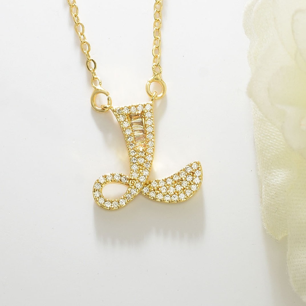 Letter L Swarovski Necklace