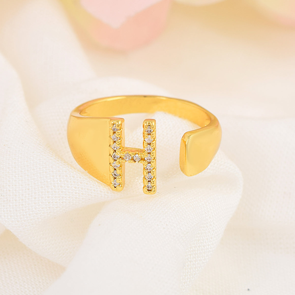 Letter H Swarovski Ring