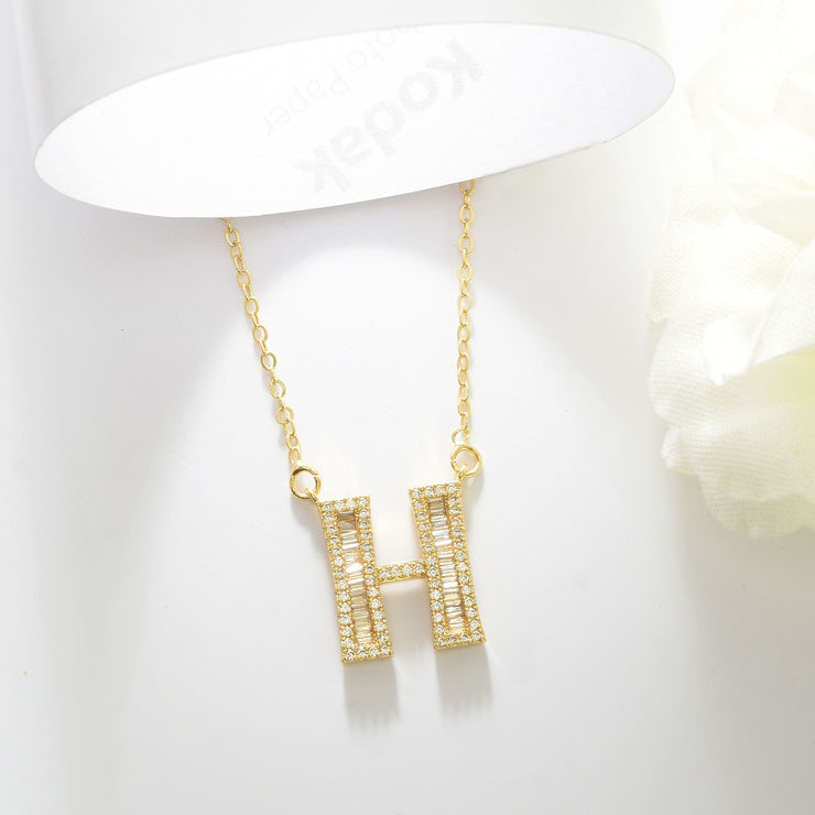 Letter H Swarovski Necklace