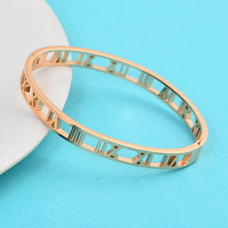 Roman Number Rose Gold Bracelet