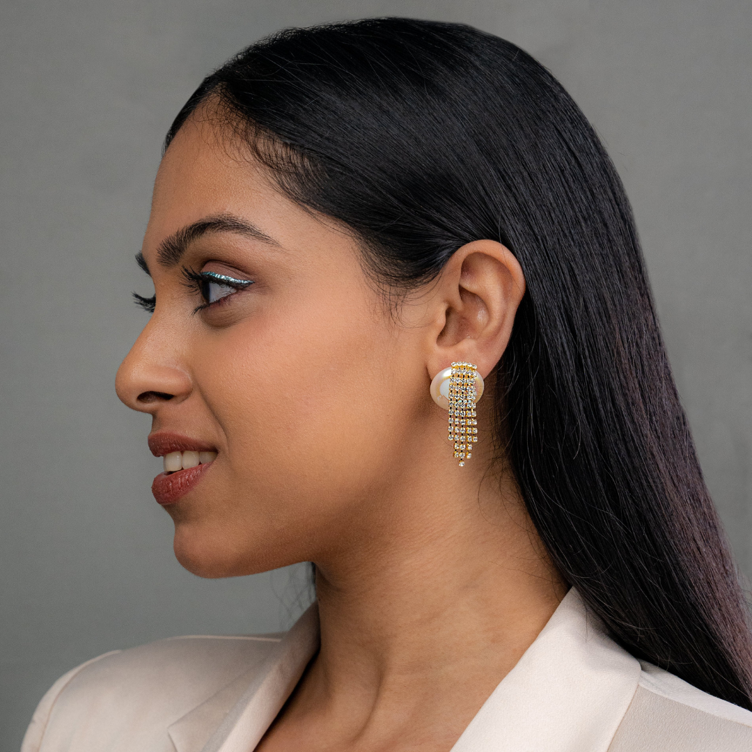 Cascade Swarovski Pearl Earrings