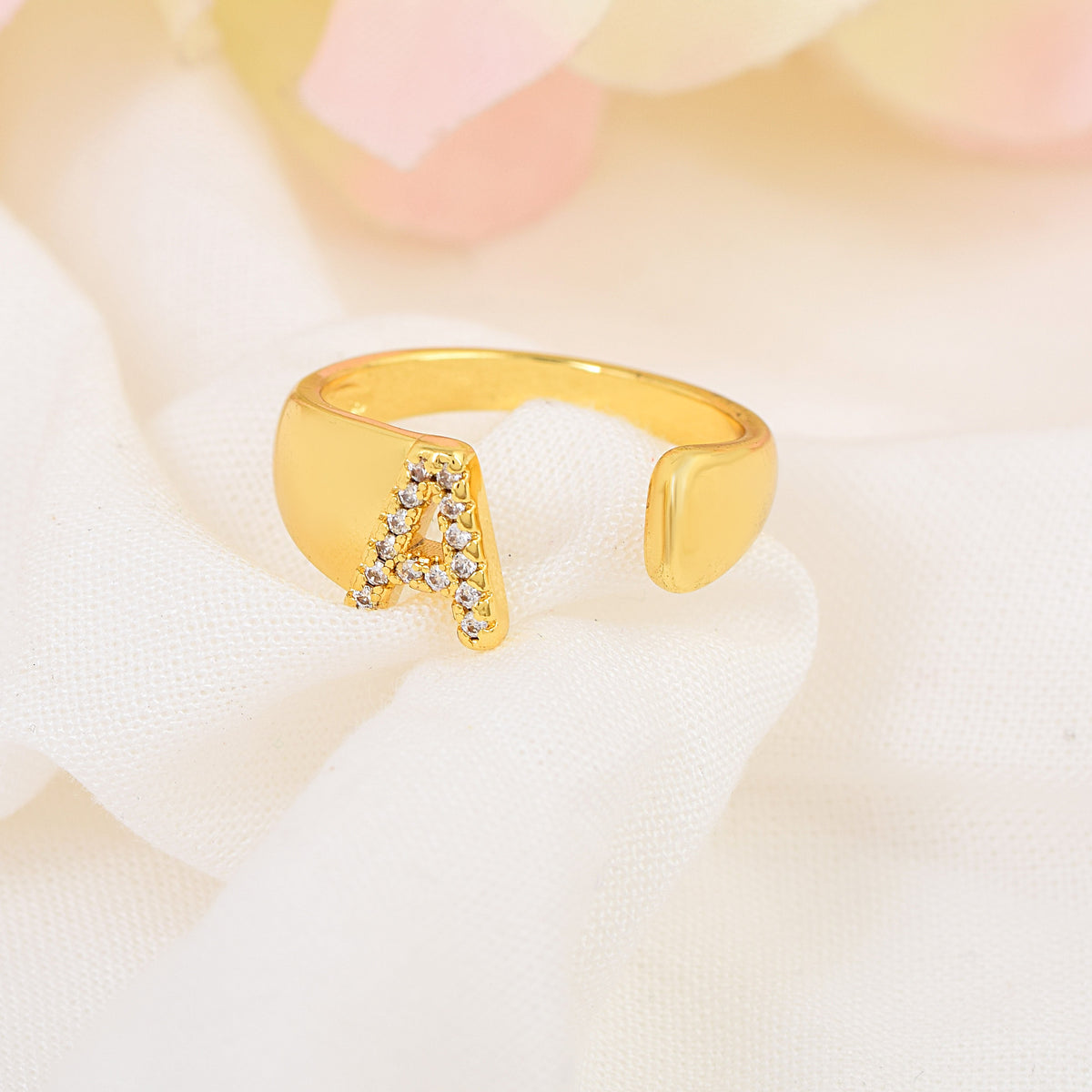 Letter A Swarovski Ring