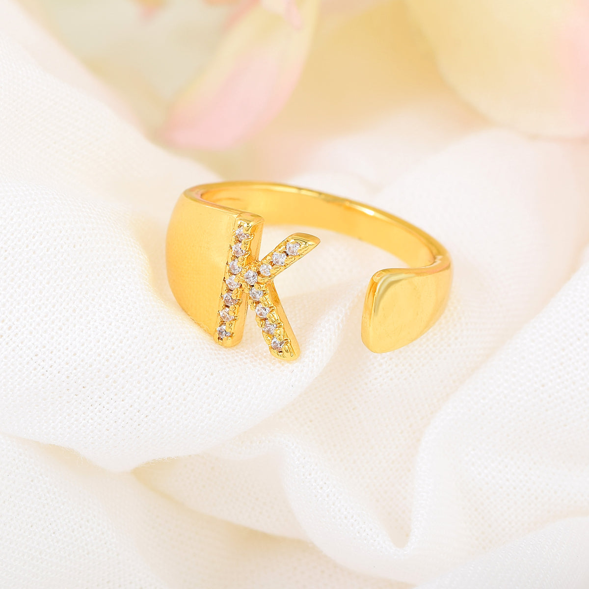 Letter K Swarovski Ring