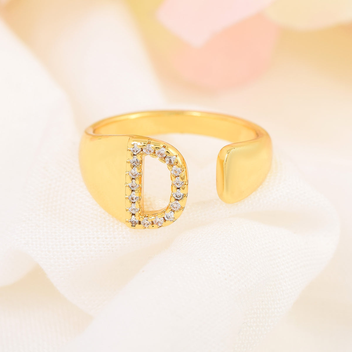 Letter D Swarovski Ring