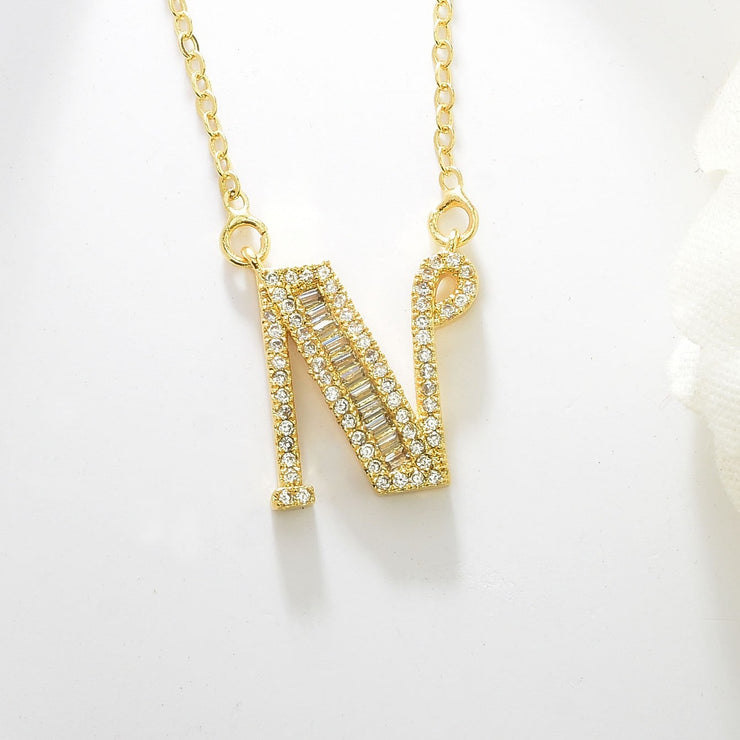 Letter N Swarovski Necklace