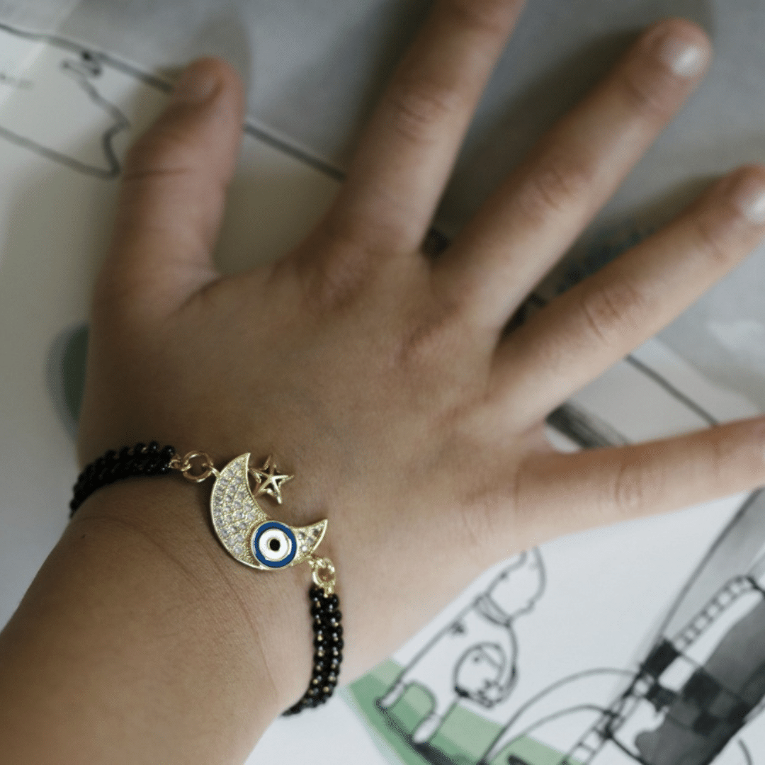 Kids Nazariya Evil Eye Moon & Star Bracelet