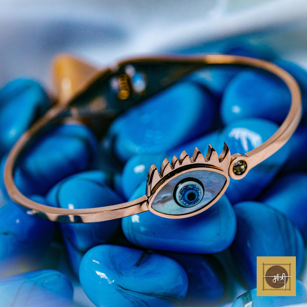 Rose Gold Harness White Eye Bracelet