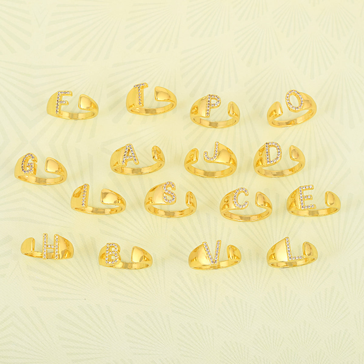 Letter J Swarovski Ring