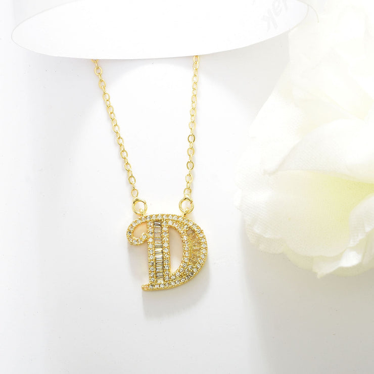 Letter D Swarovski Necklace