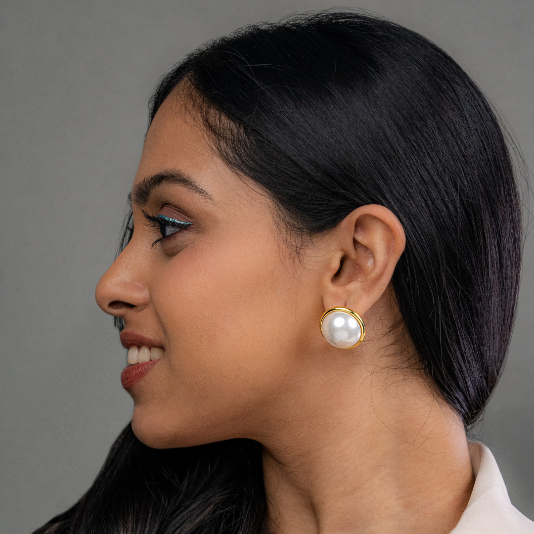 Classic Gold Pearl Earrings