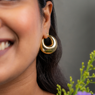 Classic Round Thick Gold Hoops