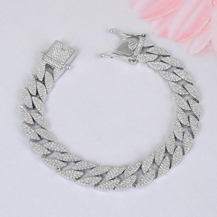 Silver Link Chain Swarovski Bracelet