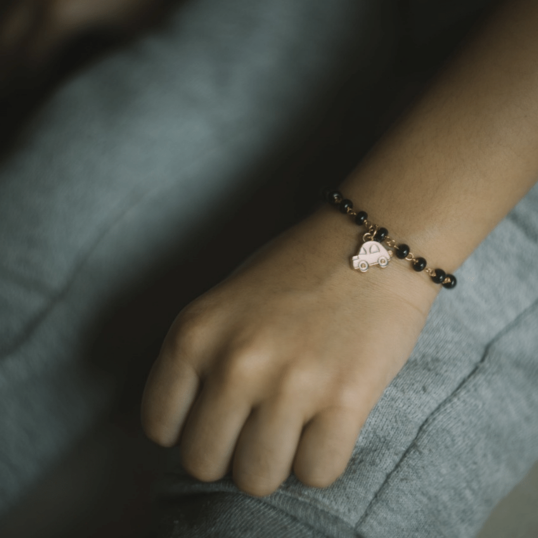 Kids Black Nazariya Bead Car Bracelet