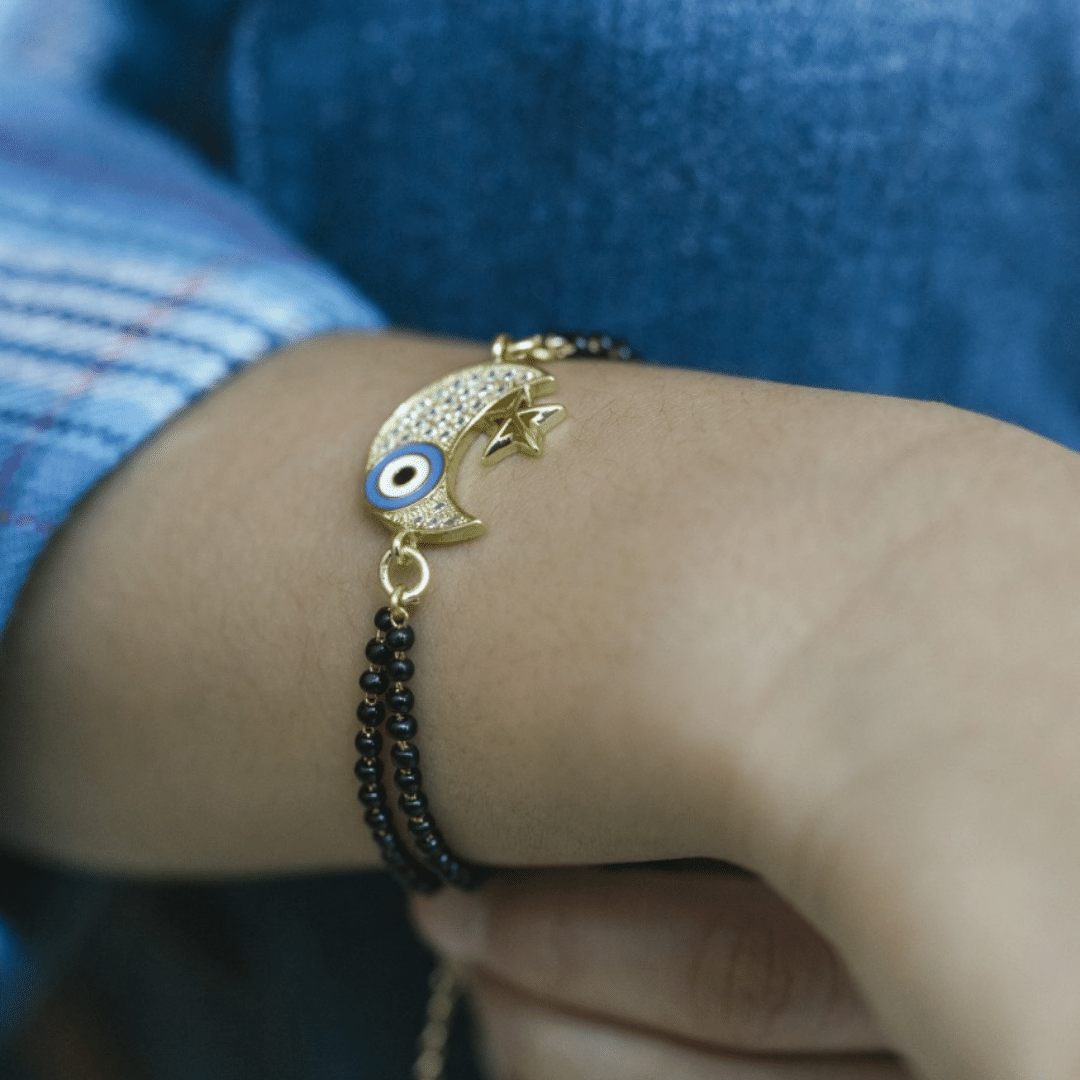 Kids Nazariya Evil Eye Moon & Star Bracelet