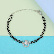 Mangalsutra beaded silver ganesha bracelet