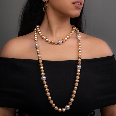 Multi Functional Brown Pearl Necklace