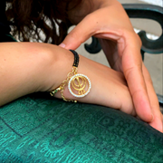 Mangalsutra beaded Khanda bracelet