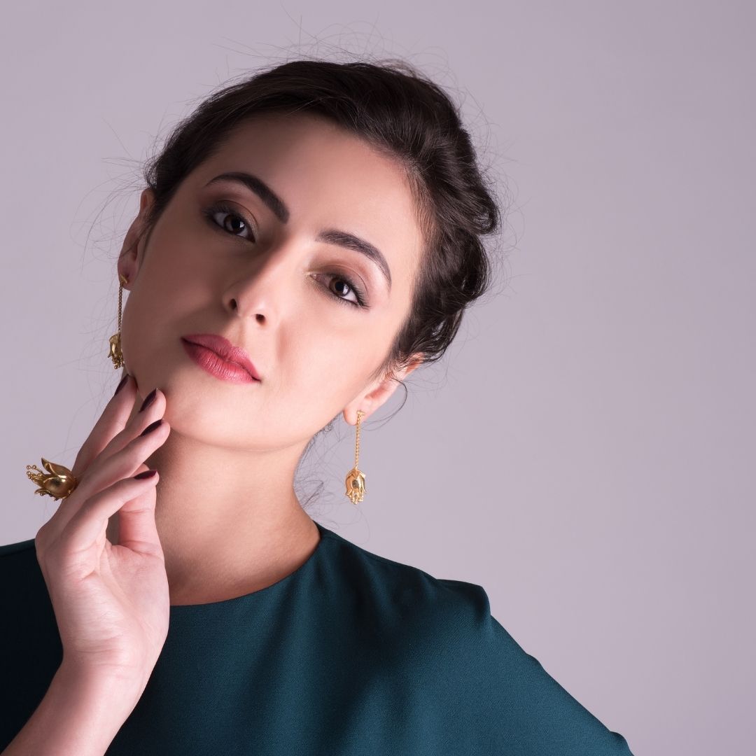 TULIP GOLD DETACHABLE EARRINGS