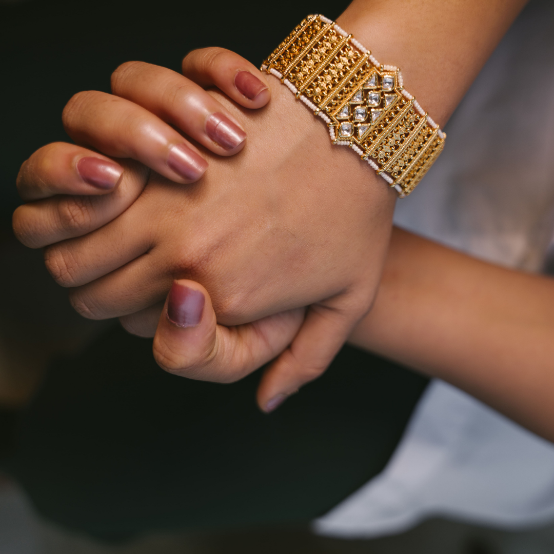 Gold Polki Link Bracelet