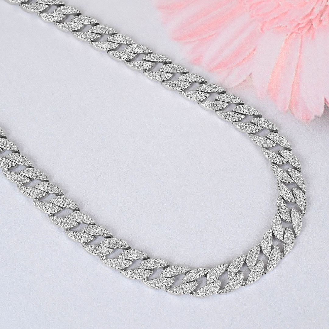 Silver Link Chain Swarovski Necklace