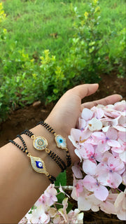 White Hamsa Evil Eye Nazariya Bracelet