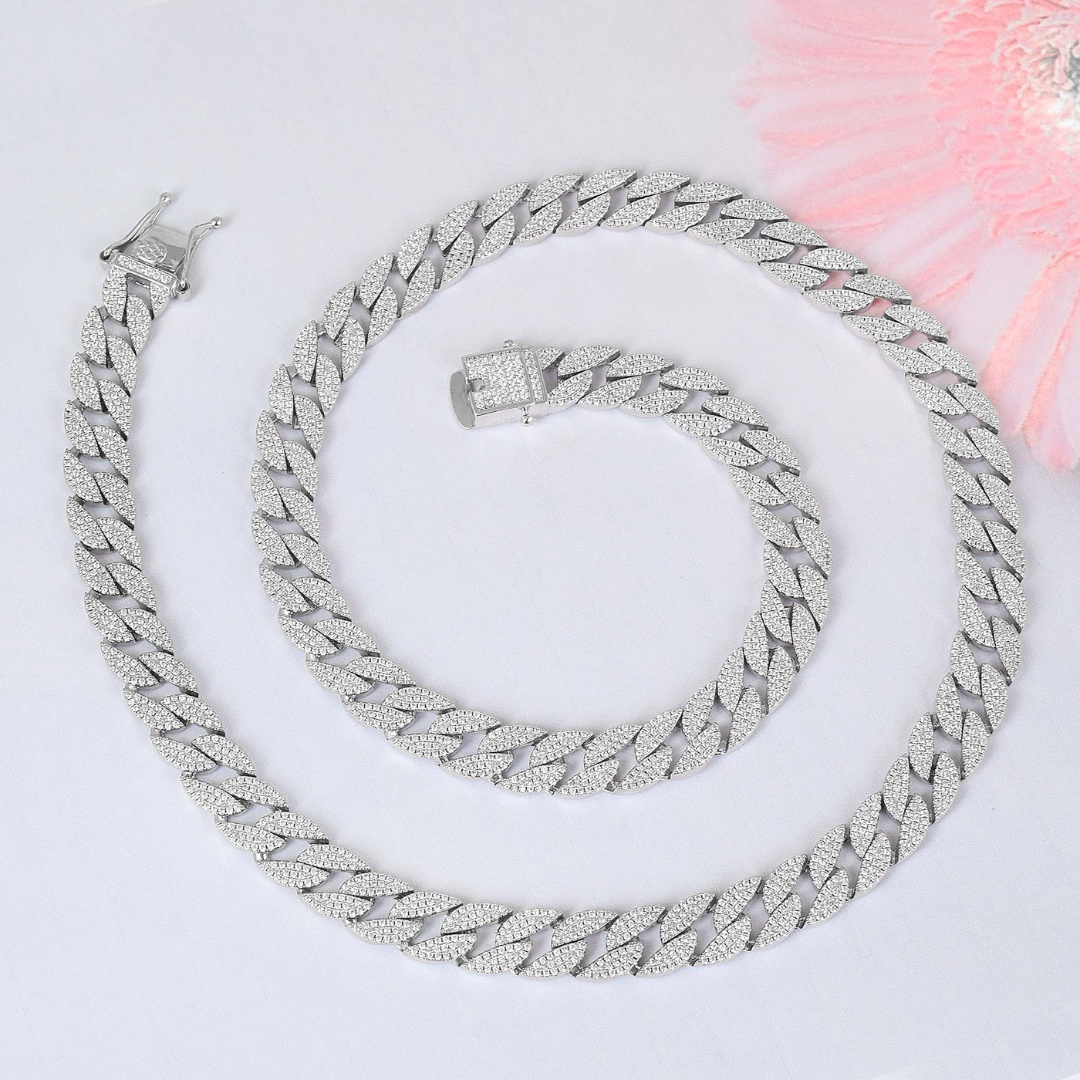 Silver Link Chain Swarovski Necklace
