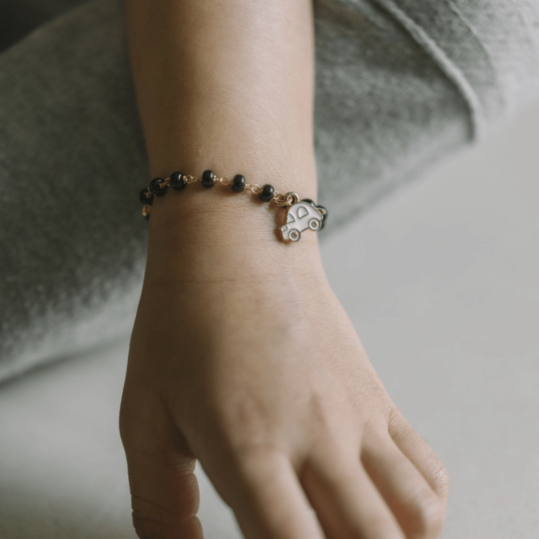 Kids Black Nazariya Bead Car Bracelet