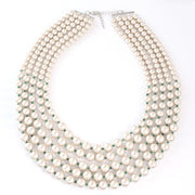 Five Layer Grey Pearl Necklace