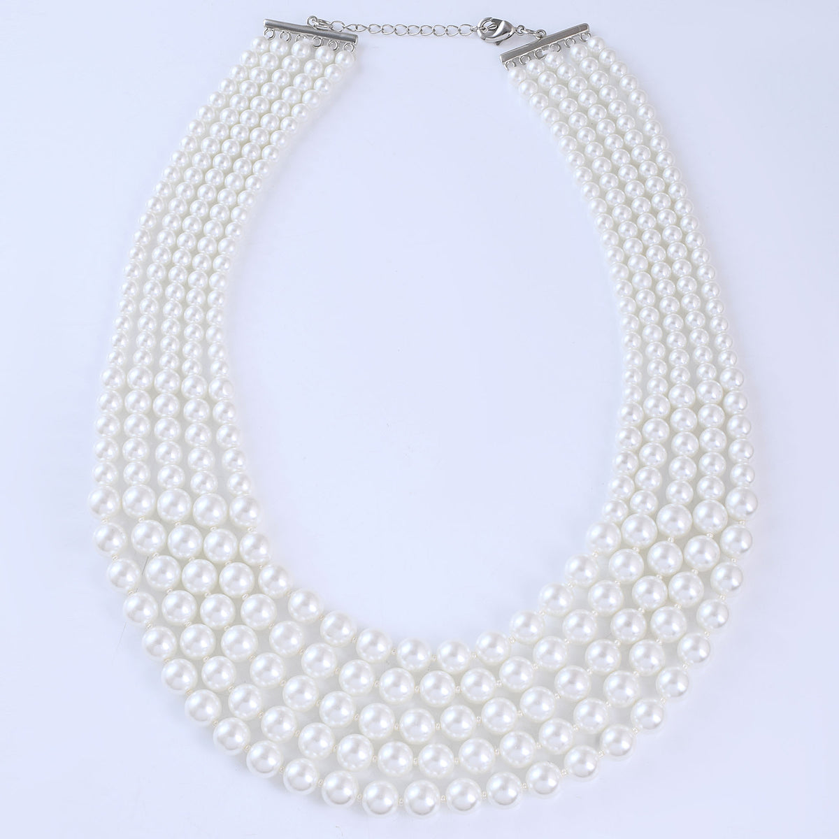 Five Layer White Pearl Necklace