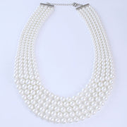 Five Layer White Pearl Necklace