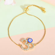 Evil Eye Om Swarovski Chain Bracelet