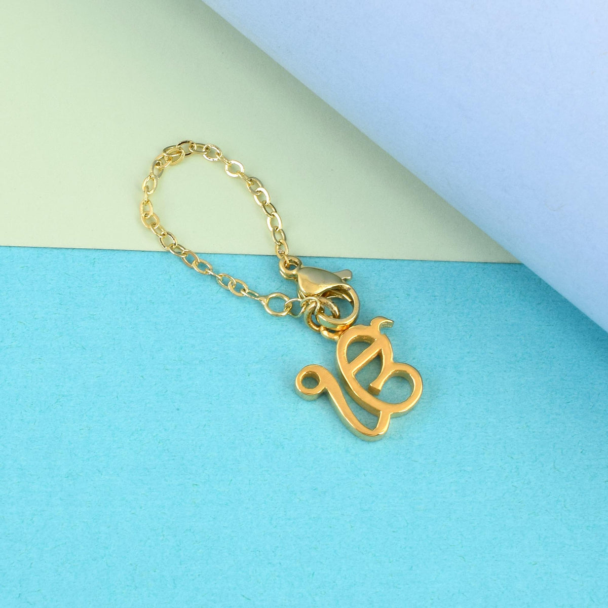 Pure Silver Ek onkar watch charm- gold finish