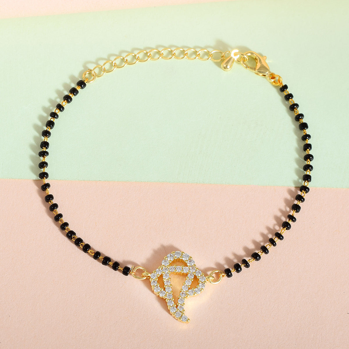 Ganesha Swarvoski Mangalsutra Bead Bracelet