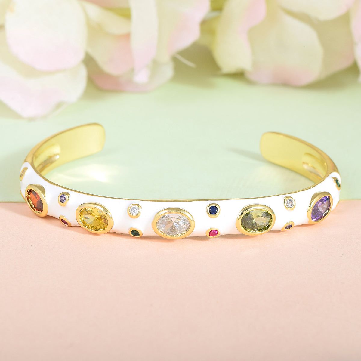 White Enamel Multicoloured Bracelet