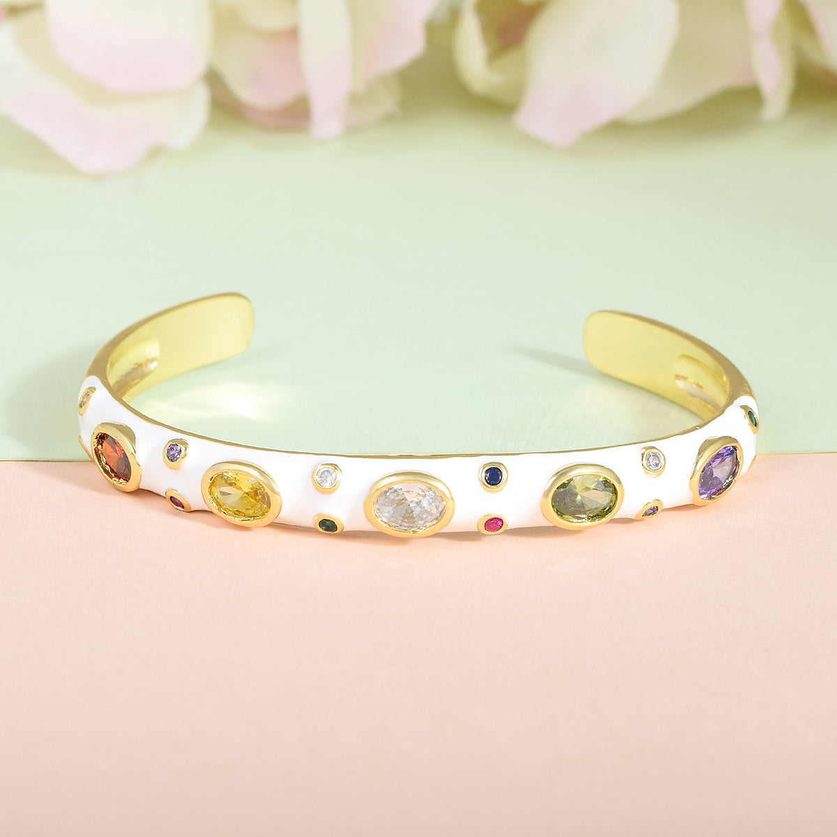 White Enamel Multicoloured Bracelet