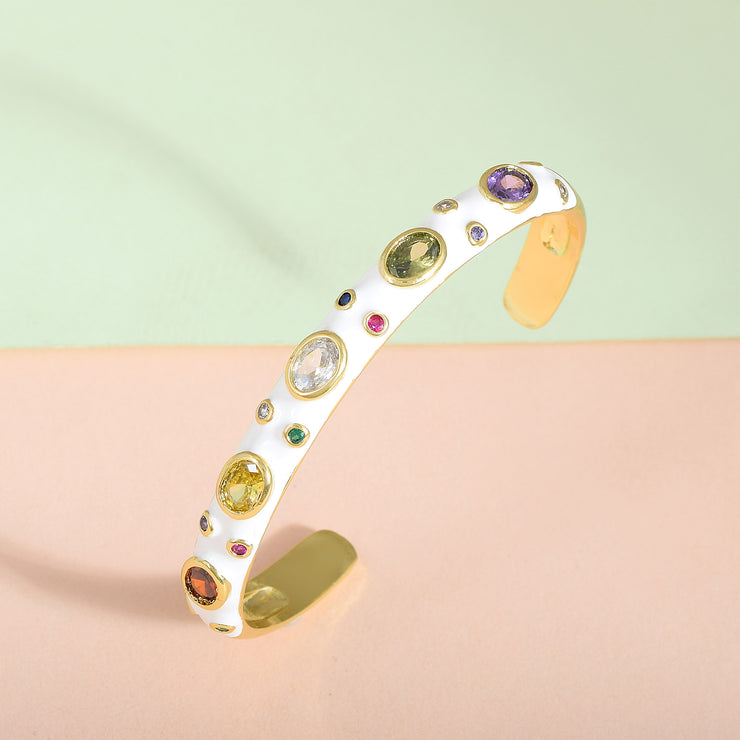 White Enamel Multicoloured Bracelet