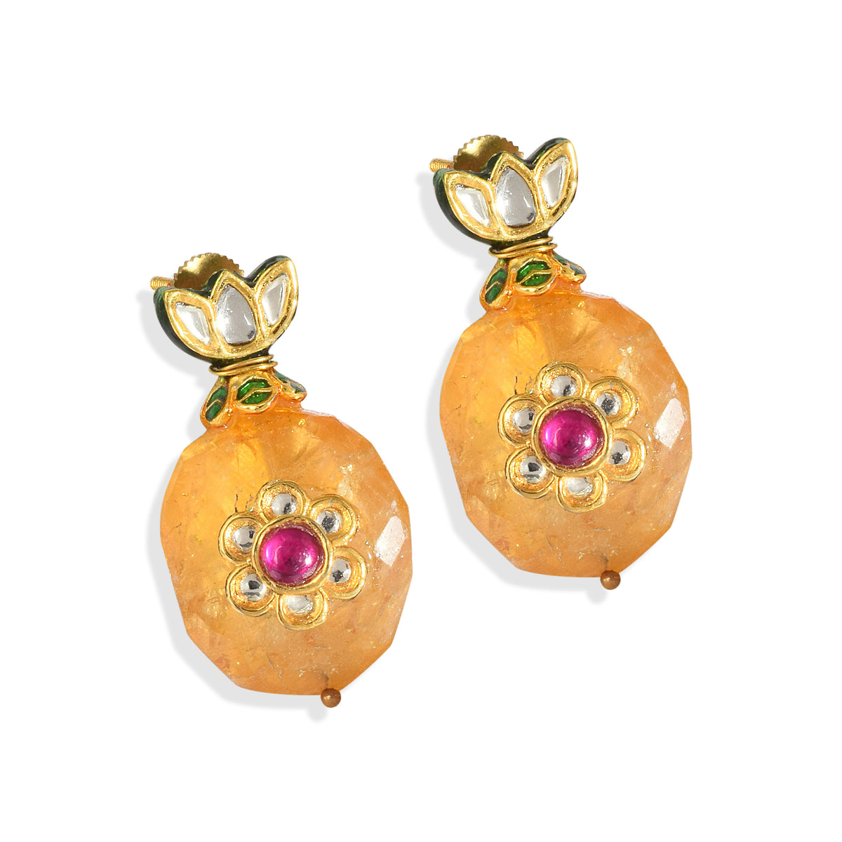 Lotus Carnelian Earrings