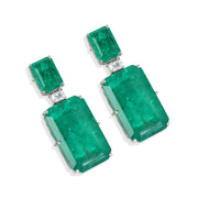 Green Rectangular Doublet Earrings